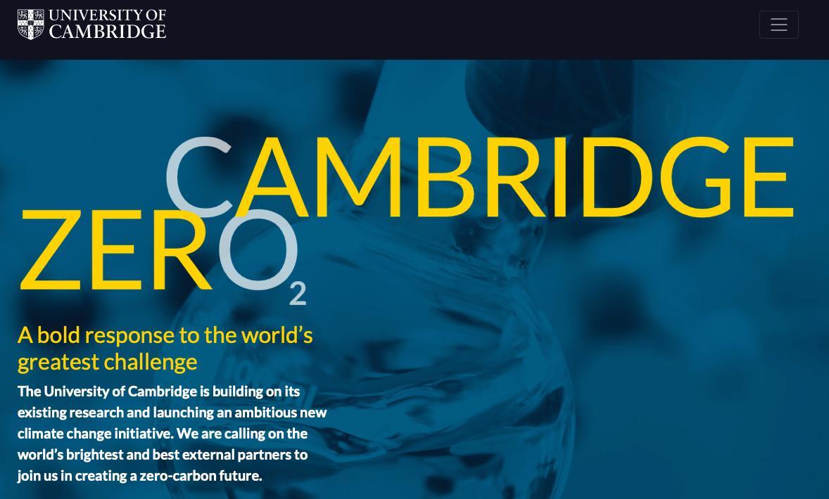 Cambridge Zero: A bold response to the world’s greatest challenge